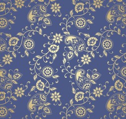 traditional paisley floral pattern , textile , Rajasthan, India	