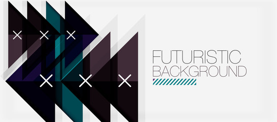 Fototapeta premium Abstract background, geometric business multicolored paper infographic - triangle frames for text, icons or graphics on light background with copyspace. Vector Illustration For Wallpaper, Banner