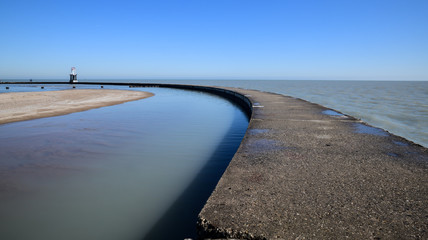 Urban Lake pier along the waterfront