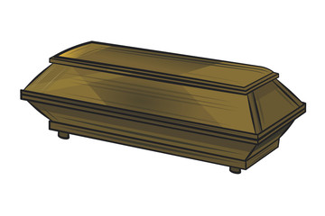 Coffin.Vector cartoon illustration isolated on white background.