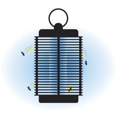 Insect Killer Lamp.Vector cartoon illustration isolated on white background.
