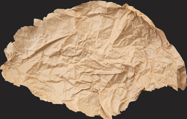 Tear ripped craft paper for note isolated on black background