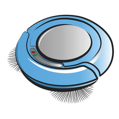 Robotic vacuum cleaner.Vector cartoon illustration isolated on white background.