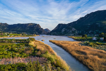 The Ojos reservoir, also called Azud de Ojos in Blanco, Region of Murcia. Spain