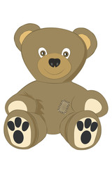 Teddy bear.Vector cartoon illustration isolated on white background.