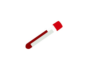 Drawing of a blood collection test tube or vacutainer, vector illustration