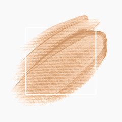 Beige make up brush paint texture background vector. Beautiful design element for logo and sale banner. 