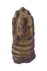 Ancient clay amulets, Buddha protected by the hood of the mythical serpent (Naga)