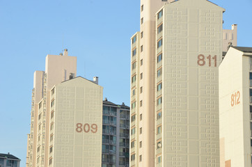 Tall residential buildings in South Korea