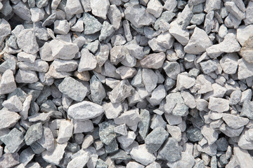 Crushed stone texture background. Crushed stone construction materials.