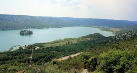 Fototapeta na wymiar small island in Lake Visovac, N.P. Krka, Croatia