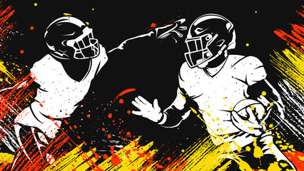 American football player. Quarterback isolated on white. Superl sport theme vector illustration.