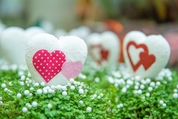 polystyrene hearts as decoration for home and flowers