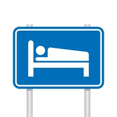 Symbol of hospital road sign icon white isolated on white background