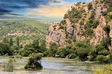 yellow sky near Roski slab, N.P. Krka, Croatia