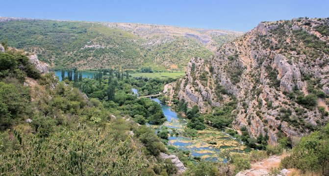 view from the mountains on Roski slab, N.P. Krka, Croatia