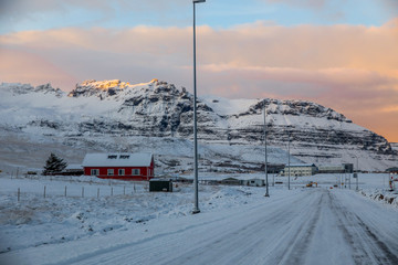 winter mountain landscape Iceland