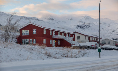 house in the snow Iceland