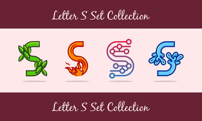 Fototapeta na wymiar Letter S Set Idea Collection Abstract Creative Modern Icon Logo Design Template Element Vector