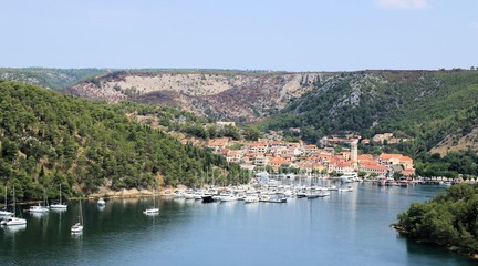 Fototapeta na wymiar port of Skradin , near N.P. Krka, Croatia