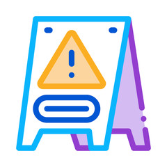 Caution Board Icon Vector. Outline Caution Board Sign. Isolated Contour Symbol Illustration