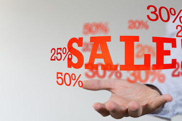 Discount and commission concept 3d