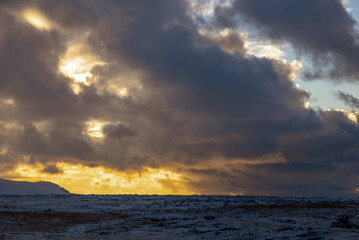 Obraz premium sunset over the sea Iceland