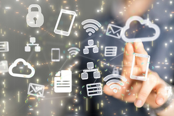 Big data visualization. Network connection structure