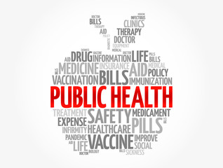 Public health apple word cloud, healthcare concept background