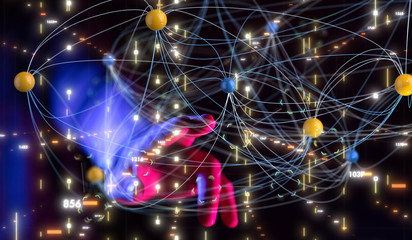 Fototapeta premium Abstract technology geometric and data