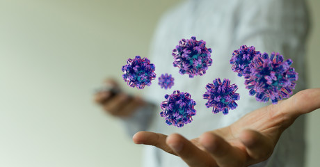 mikro digital epidemic corona virus nCoV , Novel Coronavirus 19-NCP. nCoV denoted is...