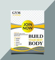 Gym flyer template with photo