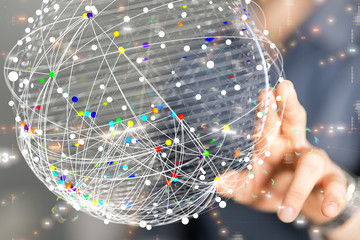 team work connection digital concept .