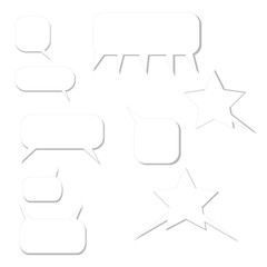 White chat boxes of different forms.