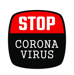 stop coronavirus sign on white background