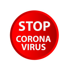 stop coronavirus sign on white background
