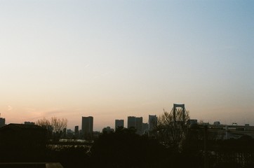 Fototapeta na wymiar Tokyo Bay Skyline (Kodak Ultramax)