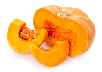 Fresh pumpkin on white background
