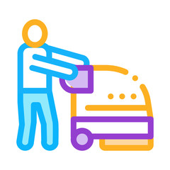 Wash Machine Icon Vector. Outline Wash Machine Sign. Isolated Contour Symbol Illustration