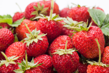 Fresh organic strawberry on background, tasty strawberry fruit for sale in market Close up.