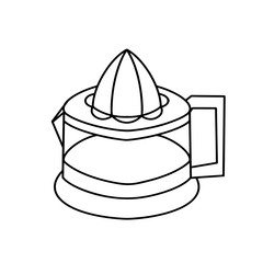 Juicer filled outline vector illustration. Flat vector illustration kitchen appliances for graphics and web design on a white background.