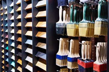 Building brushes and color samples on store