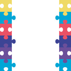 frame of puzzle pieces icons vector illustration design