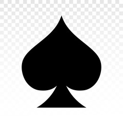 Playing poker a flat spade suit card icon for applications and websites