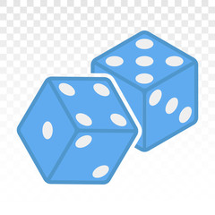 Pair of dice to stake or gambling with craps line art vector icon for casino apps and websites