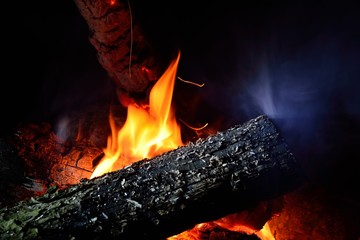 bonfire wood fire flame sparks