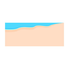 This is vector banner. Cute beach background.