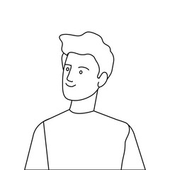 young man line style icon vector illustration design
