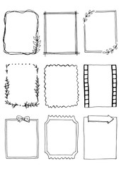 doodle frames set. Vector illustration