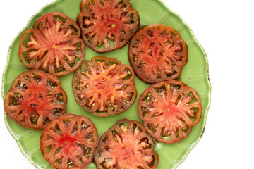 Fresh tomato carpaccio with olive oil